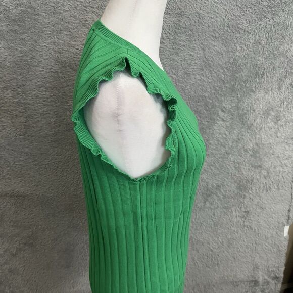 Ann Taylor Sleeveless Kelly Green Large Top Preowned - Picture 3 of 7